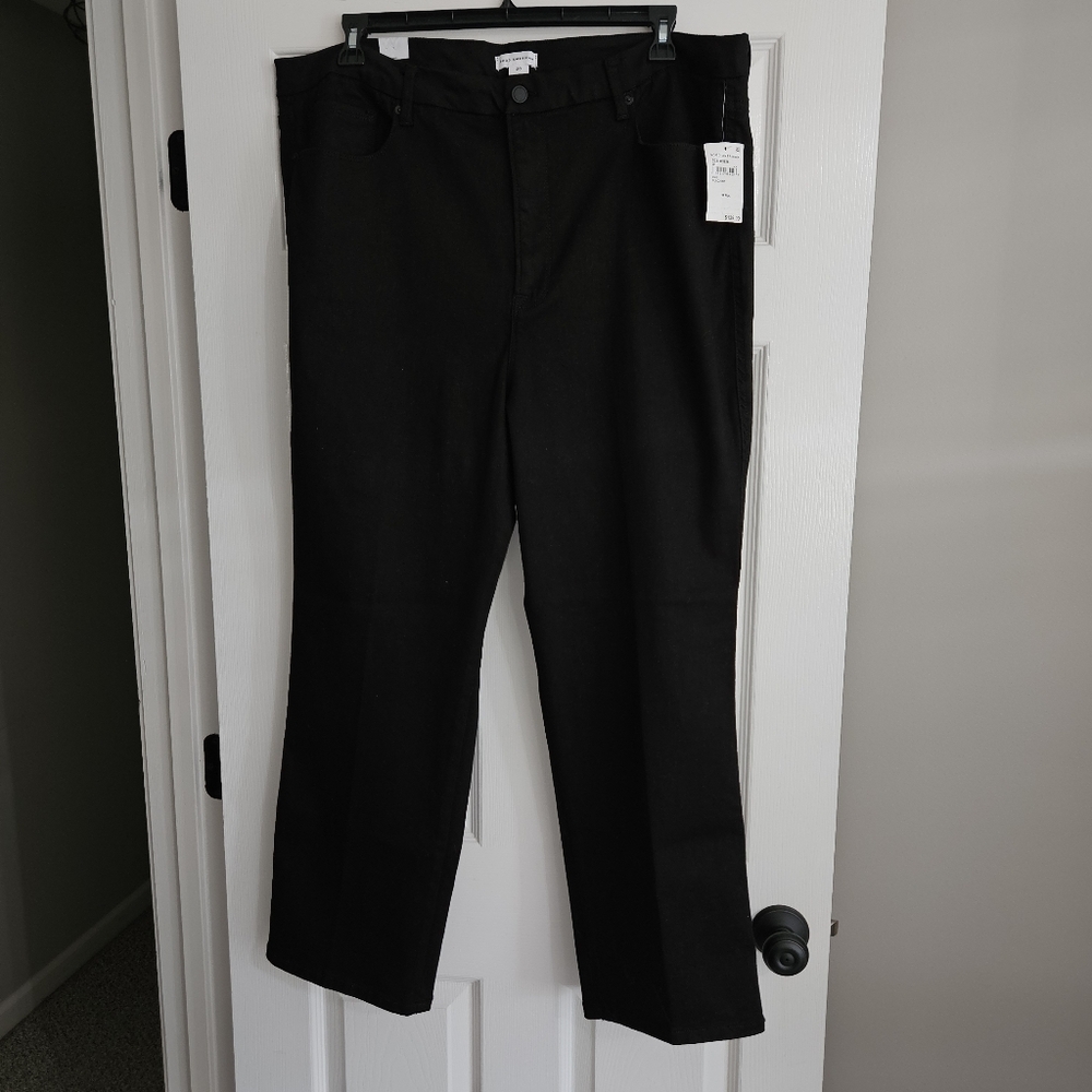 Good American Good Curve Straight Black Denim: 20 Plus 28" Inseam - Picture 4 of 13